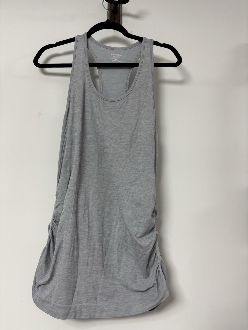 Athleta Gray Racerback Tank Top Solid Knit Sleeveless Women Size M